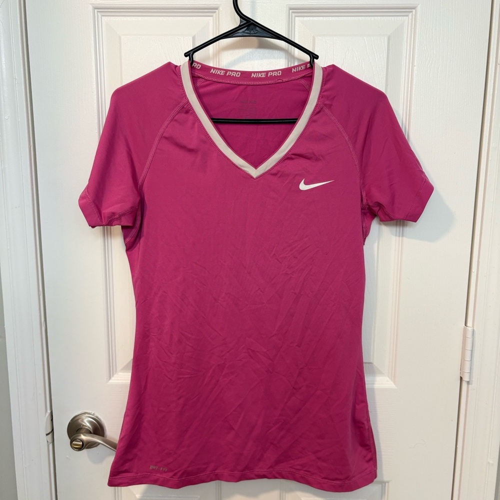 Nike Women's Fuchsia V-Neck Tee